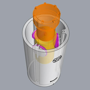 Unique Sorbothane internal shock mount